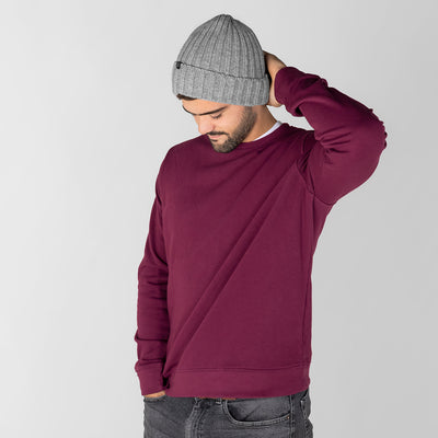 Polerón burdeo crew neck algodón orgánico