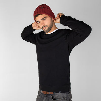 Polerón negro crew neck algodón orgánico