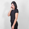 Polera negra algodón orgánico mujer