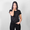 Polera negra algodón orgánico mujer