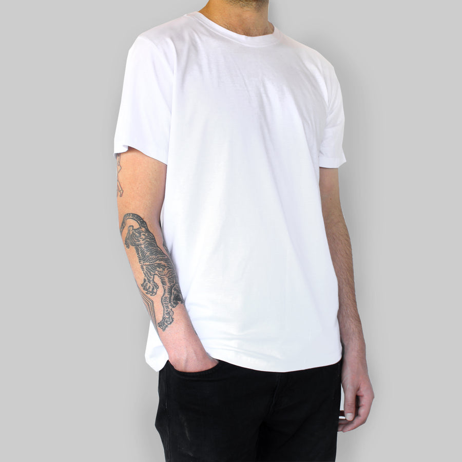 Polera blanca algodón orgánico hombre