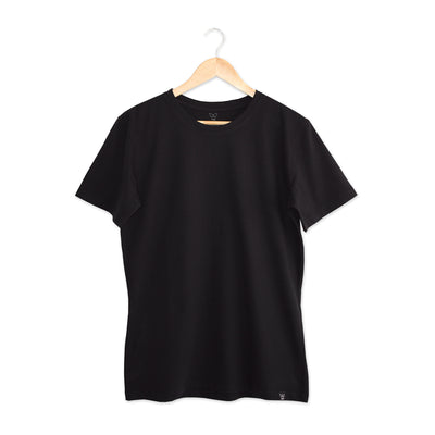 Polera negra algodón orgánico hombre