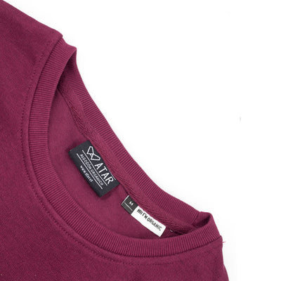 Polerón burdeo crew neck algodón orgánico