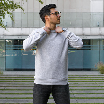 Polerón gris crew neck algodón orgánico