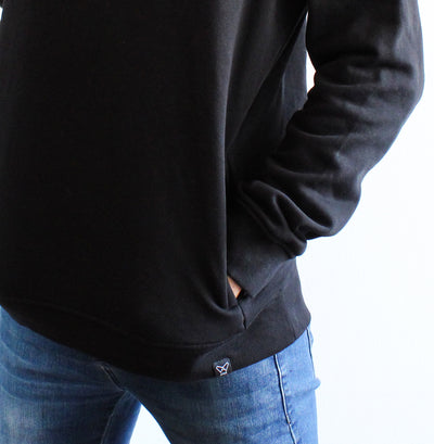 Polerón hoodie negro algodón orgánico