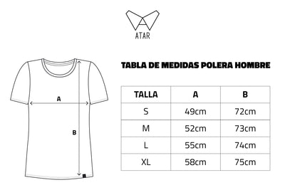 Polera azul algodón orgánico hombre