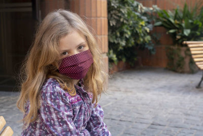 Mascarilla Burdeo puntos Kids