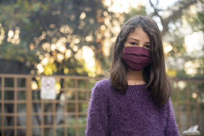 Mascarilla Burdeo puntos Kids