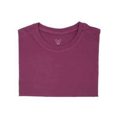 Polera burdeo algodón orgánico hombre