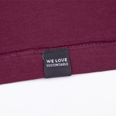 Polera burdeo algodón orgánico hombre