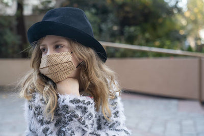 Mascarilla Mostaza con puntos Kids