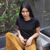 Polera negra algodón orgánico mujer