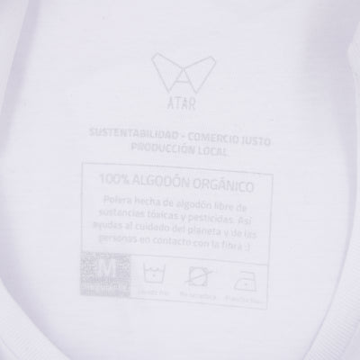 Polera blanca algodón orgánico mujer