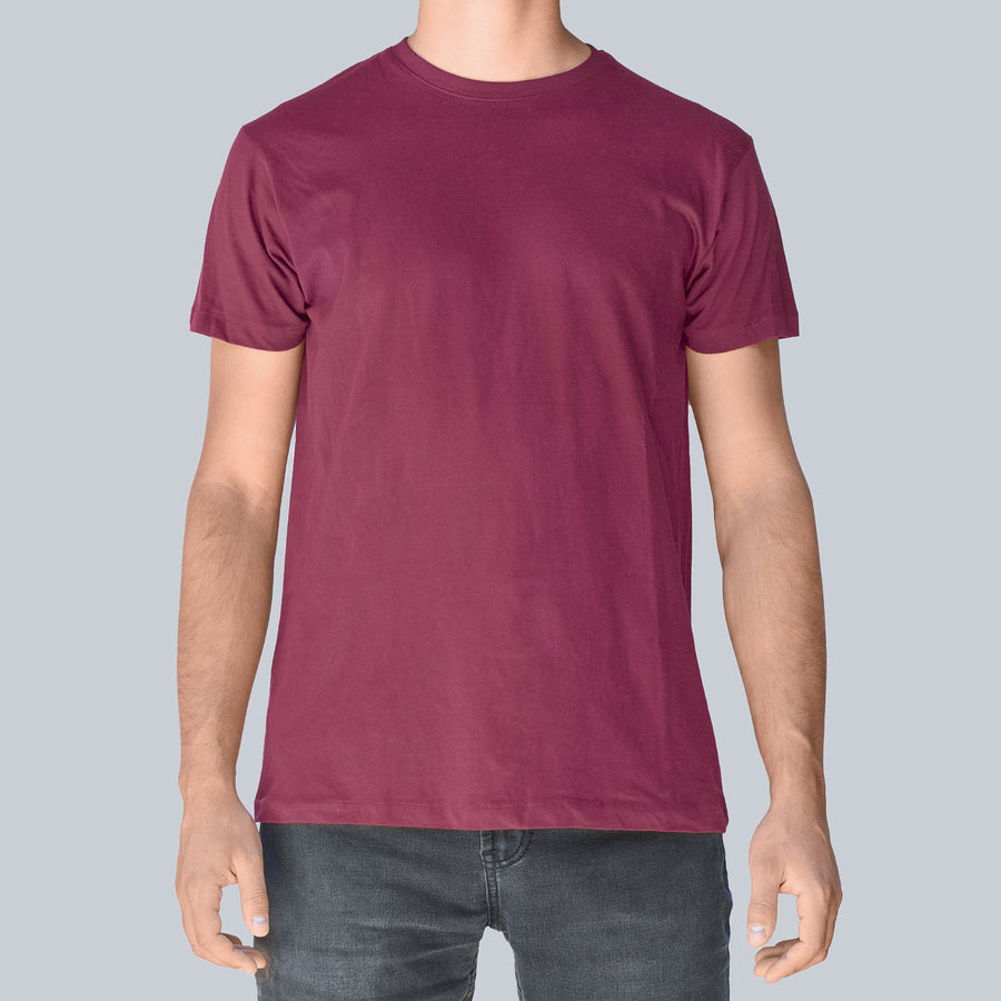 Polera burdeo algodón orgánico hombre