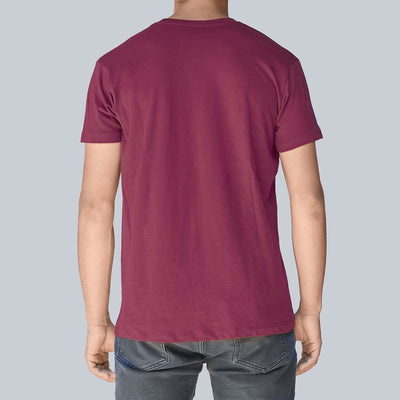 Polera burdeo algodón orgánico hombre
