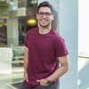Polera burdeo algodón orgánico hombre