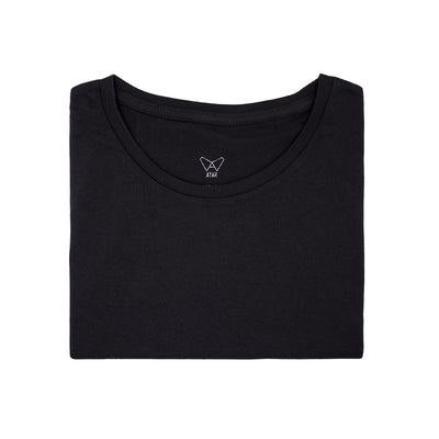 Polera negra algodón orgánico mujer