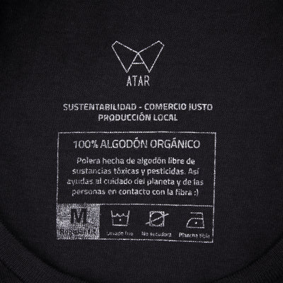 Polera negra algodón orgánico mujer