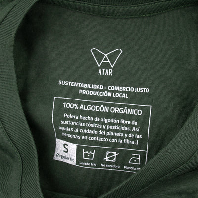 Polera verde algodón orgánico hombre