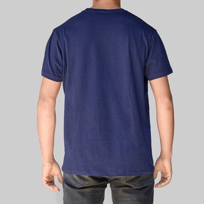 Polera azul algodón orgánico hombre