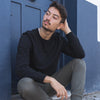 Polerón negro crew neck algodón orgánico