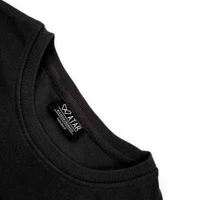 Polerón negro crew neck algodón orgánico