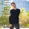 Polerón negro crew neck algodón orgánico